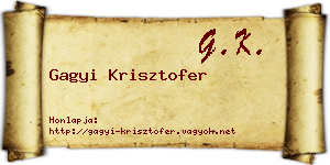 Gagyi Krisztofer névjegykártya