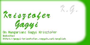 krisztofer gagyi business card